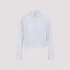 Celine Cropped Triomphe Cropped Shirt Women In Light Blue