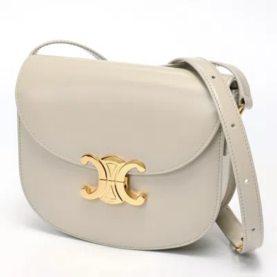 Pre-owned Celine Light Gray Leather Shoulder Bag ()