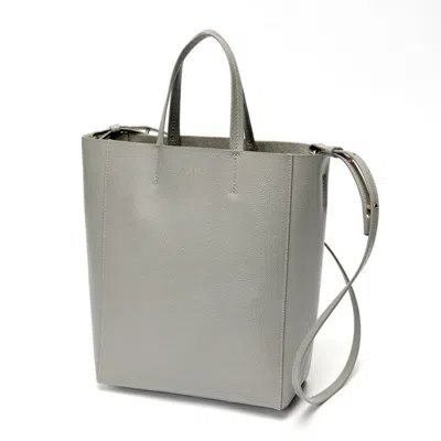 Pre-owned Celine Light Gray Leather Tote Bag ()