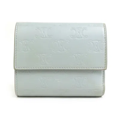 Pre-owned Celine Light Gray Leather Wallet (tri-fold) ()