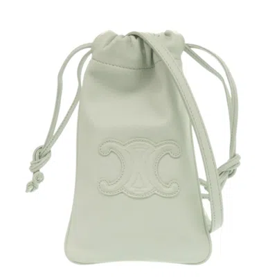 Pre-owned Celine Light Green Leather Pouch Shoulder Bag ()