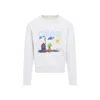 Celine Light Grey Printed Sweatshirt In Gray