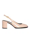Celine Lily Perforated Triomphe Slingback In Patent Calfskin In Brown