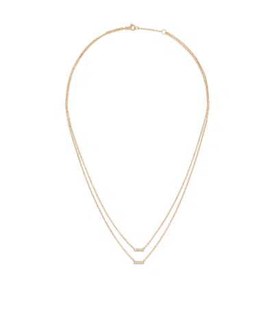 Celine Line Double Necklace In Yellow