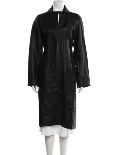 Pre-owned Celine Linen Coat In Black