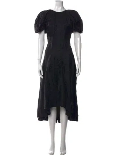 Pre-owned Celine Linen Midi Length Dress In Black