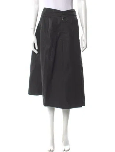 Pre-owned Celine Linen Midi Length Skirt In Black