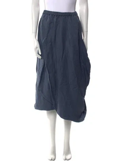 Pre-owned Celine Linen Midi Length Skirt In Blue