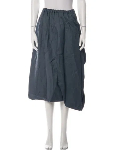 Pre-owned Celine Linen Midi Length Skirt In Blue