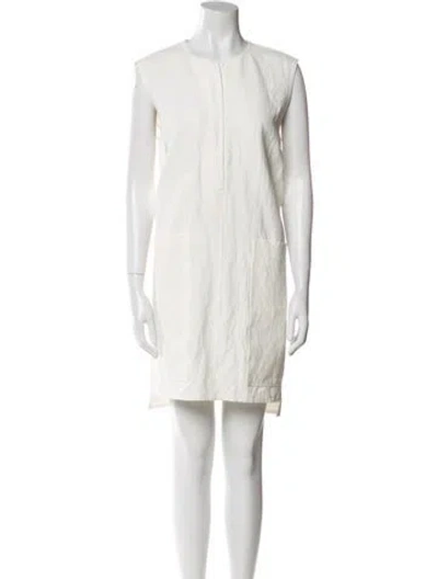 Pre-owned Celine Linen Mini Dress In Neutral