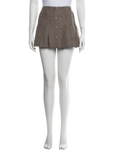 Pre-owned Celine Linen Mini Skirt In Brown