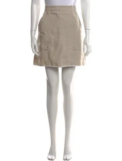 Pre-owned Celine Linen Mini Skirt In Neutral