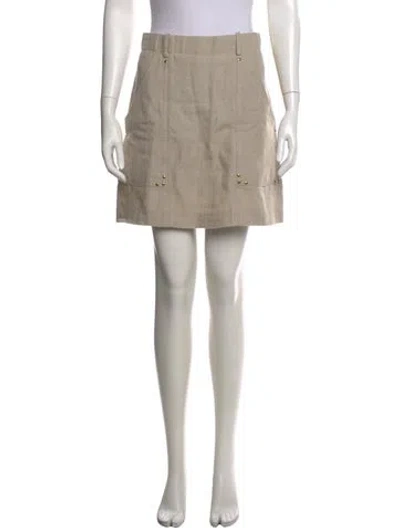 Pre-owned Celine Linen Mini Skirt In Neutral