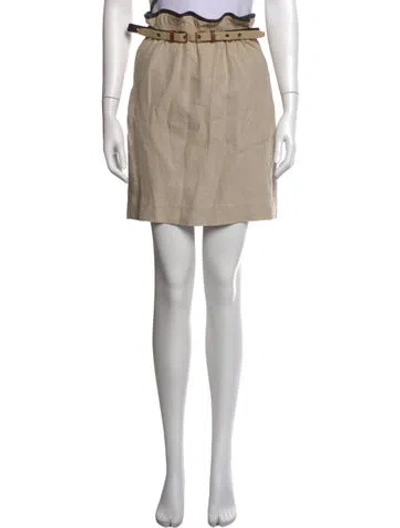 Pre-owned Celine Linen Mini Skirt In Neutrals