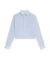 Celine Women Crop Striped Shirt In Blue