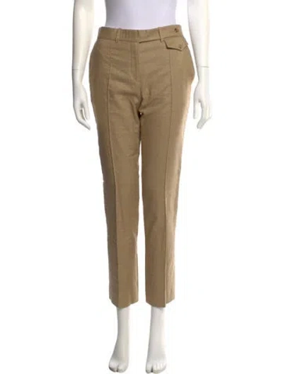 Pre-owned Celine Linen Straight Leg Pants In Neutral