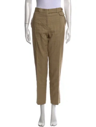 Pre-owned Celine Linen Straight Leg Pants In Neutrals