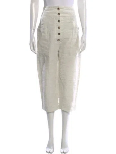 Pre-owned Celine Linen Wide Leg Pants In Gray