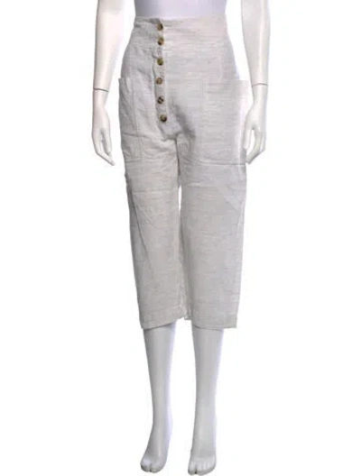 Pre-owned Celine Linen Wide Leg Pants In Grey