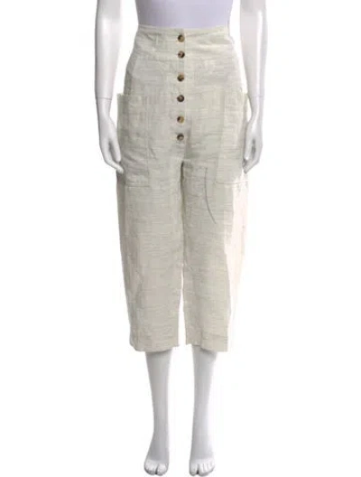 Pre-owned Celine Linen Wide Leg Pants In Neutral