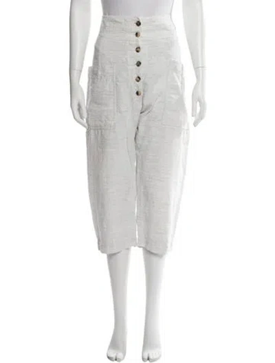 Pre-owned Celine Linen Wide Leg Pants In Neutral