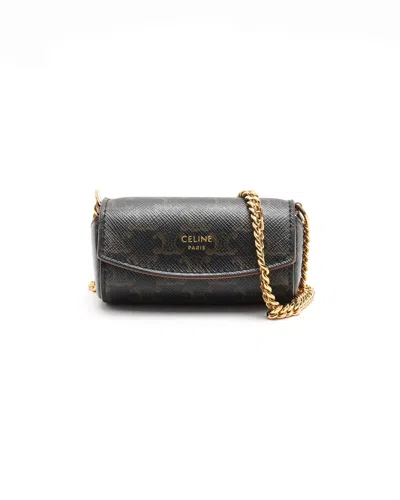 Celine Céline Lipstick Case On Chain In Black