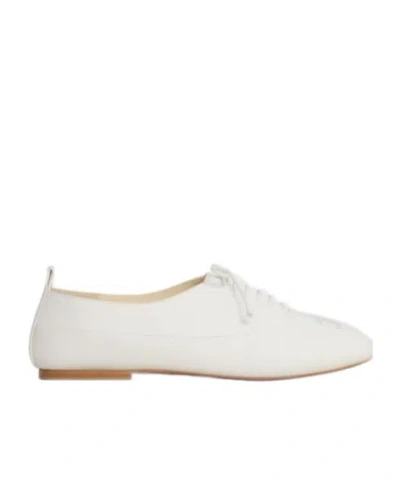 Celine Lise Perforated Triomphe Richelieu In Lambskin In White