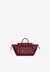 Celine Little Luggage Grained Leather Shoulder Bag In Burgundy