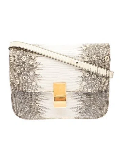 Pre-owned Celine Lizard Classic Medium In Neutral
