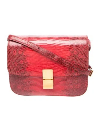 Pre-owned Celine Lizard Classic Medium In Red