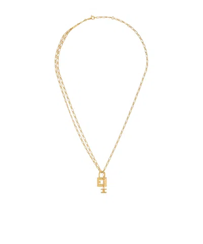 Celine Lock Trimphe Necklace In Yellow