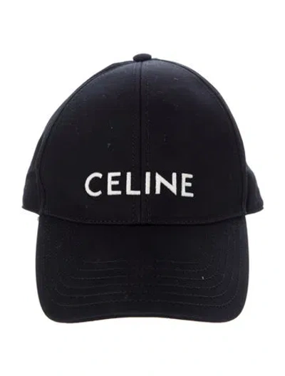 Pre-owned Celine Logo Baseball Cap In Black