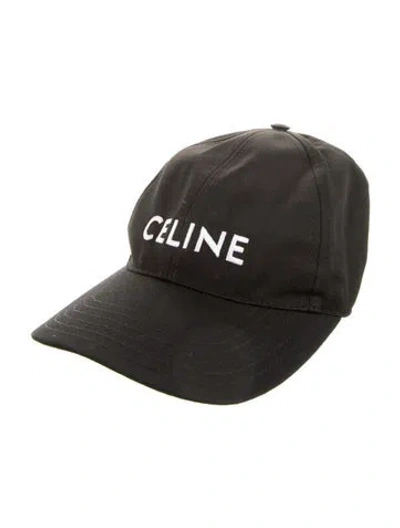 Pre-owned Celine Logo Baseball Cap In Black