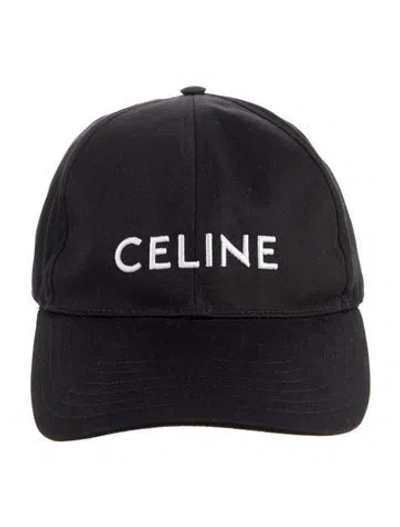 Pre-owned Celine Logo Baseball Cap In Black