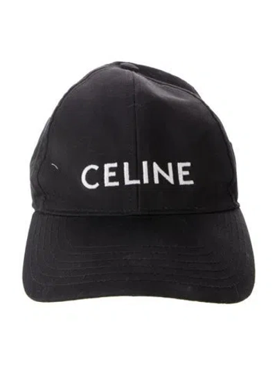 Pre-owned Celine Logo Baseball Cap In Black