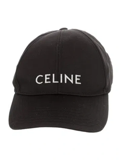 Pre-owned Celine Logo Baseball Cap In Black