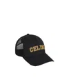 Celine Logo Baseball Cap In Black