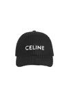 Celine Logo Baseball Cap In Black