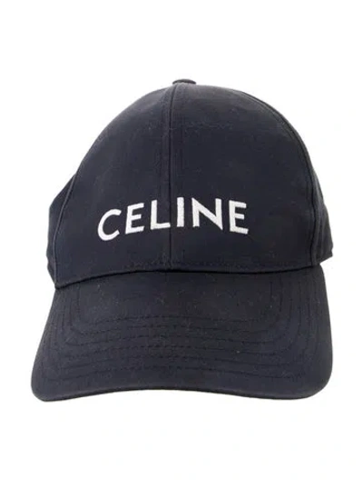 Pre-owned Celine Logo Baseball Cap In Blue