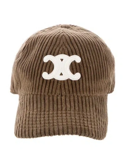 Pre-owned Celine Logo Baseball Cap In Brown