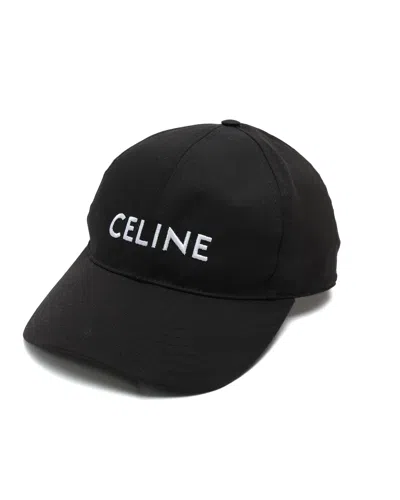 Pre-owned Celine Céline Logo Baseball Cap, Size L In Black
