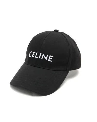 Pre-owned Celine Céline Logo Baseball Cap, Size S In Black