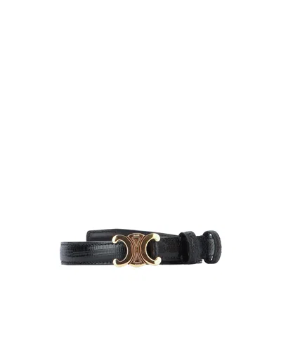 Celine Logo Belt In Black