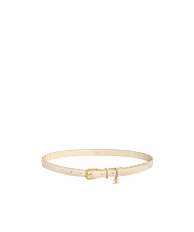 Celine Logo Belt In Nude