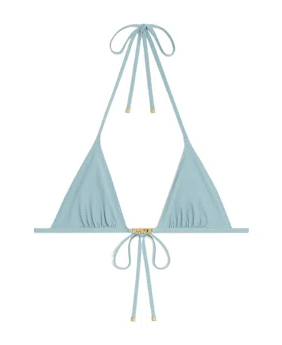 Celine Logo Bikini Blouse In Blue
