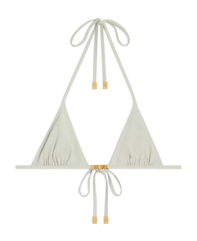 Celine Logo Bikini Blouse In White