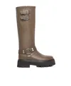 Celine Logo Boots In Brown