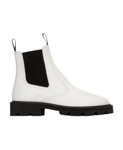 Celine Logo Boots In White
