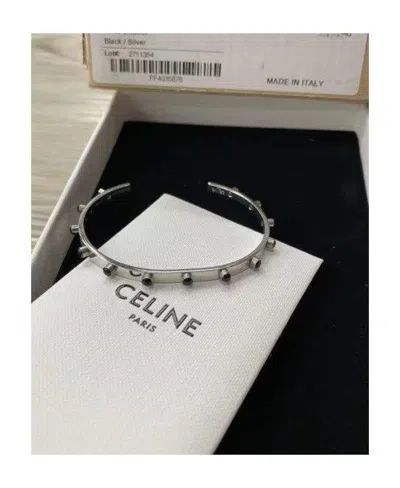 Celine Logo Bracelet In White