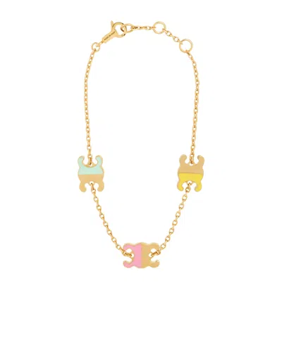 Celine Logo Bracelet In Yellow